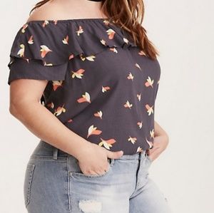 Torrid off shoulder babydoll top
